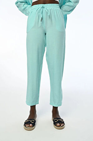 KADIN RAHAT KALIP BELİ LASTİKLİ PANTOLON