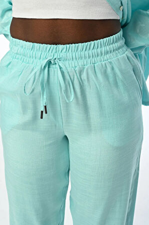 KADIN RAHAT KALIP BELİ LASTİKLİ PANTOLON