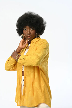 KADIN OVERSIZE DESENLİ ŞİFON İNCE GÖMLEK