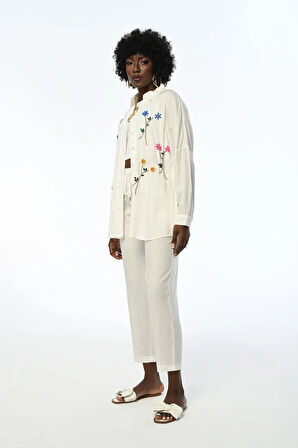 KADIN RAHAT KALIP EKRU PANTOLON