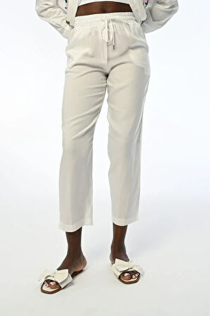 KADIN RAHAT KALIP EKRU PANTOLON