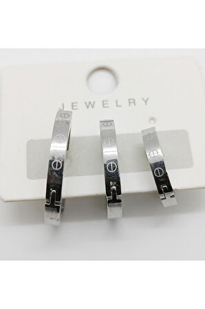 Çelik Figürlü Unisex Küpe