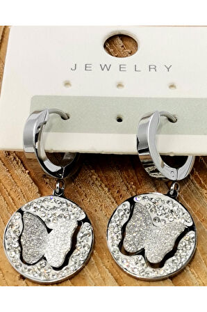 Çelik Figürlü Unisex Küpe