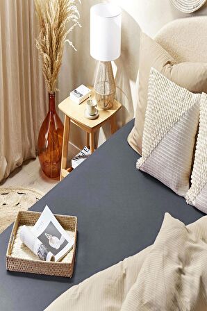 2 Adet Düz Pamuklu Tek Kişilik 80 x 200 cm Lastikli Penye Çarşaf