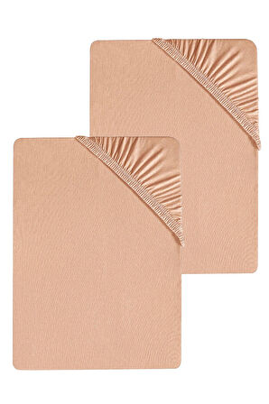 2 Adet Battal Boy Düz Pamuklu Çift Kişilik 200 x 200 cm Lastikli Penye Çarşaf