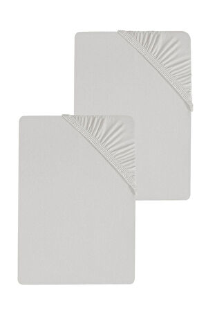 2 Adet Battal Boy Düz Pamuklu Çift Kişilik 200 x 200 cm Lastikli Penye Çarşaf