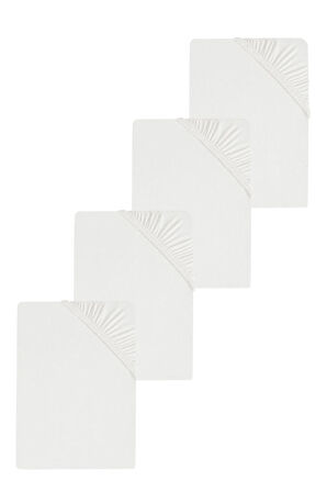 4 Adet Battal Boy Düz Pamuklu Çift Kişilik 200 x 200 cm Lastikli Penye Çarşaf