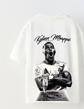 Euro 2024'ün Genç Yıldızları Kylian Mbappe Baskılı Beyaz Çocuk T-shirt