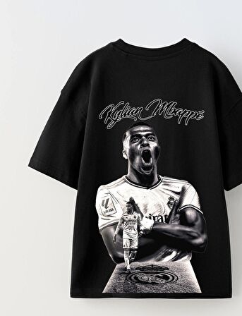 Euro 2024'ün Genç Yıldızları Kylian Mbappe Baskılı Siyah Çocuk T-shirt