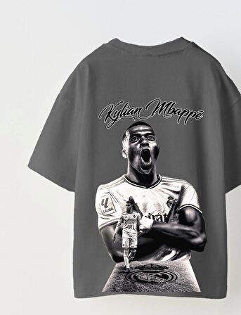 Euro 2024'ün Genç Yıldızları Kylian Mbappe Baskılı Füme Çocuk T-shirt