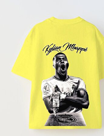 Euro 2024'ün Genç Yıldızları Kylian Mbappe Baskılı Sarı Çocuk T-shirt