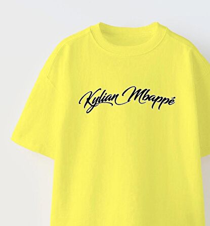 Euro 2024'ün Genç Yıldızları Kylian Mbappe Baskılı Sarı Çocuk T-shirt