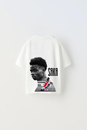 Euro 2024'ün Genç Yıldızları Saka Baskılı Beyaz Çocuk T-shirt