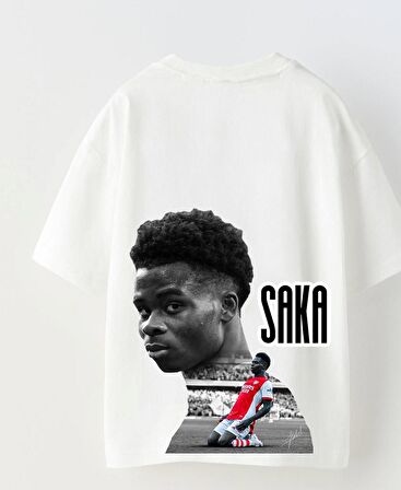 Euro 2024'ün Genç Yıldızları Saka Baskılı Beyaz Çocuk T-shirt