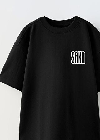 Euro 2024'ün Genç Yıldızları Saka Baskılı Siyah Çocuk T-shirt