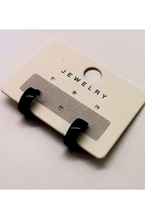 316 L Çelik Unisex Siyah Küpe