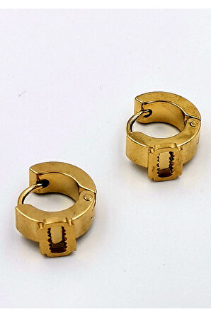 316 L Çelik Gold Renk Unisex Figürlü  Küpe