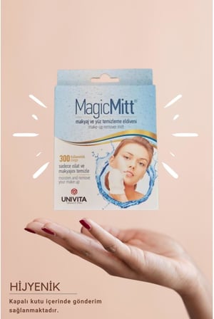 Magic Mitt 300 Kullanımlık Mikrofiber Makyaj Ve Yüz Temizleme Eldiveni - Su Ile Temizleme Kolaylığı (3, Beyaz, Standart)