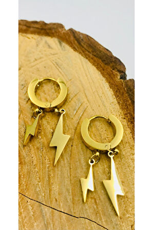 Gold Renk Figürlü Çelik  Küpe