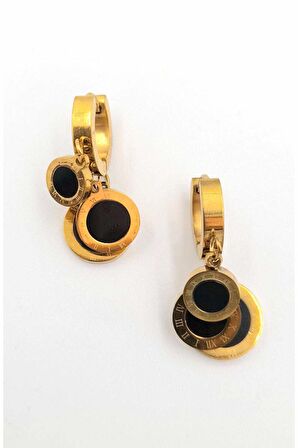 Gold Renk Figürlü  Çelik Küpe