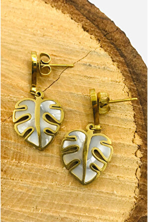 Gold Renk Figürlü Çelik  Küpe