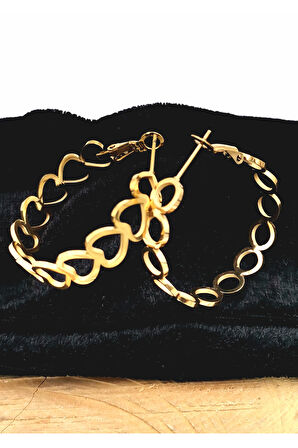 Gold Renk Figürlü Çelik  Küpe
