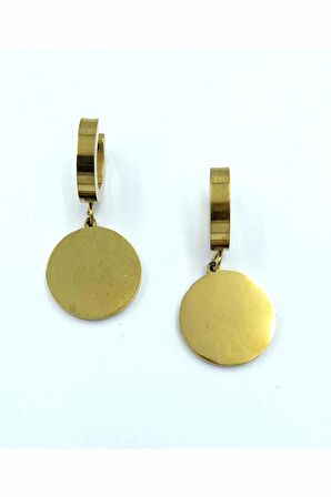 Gold Renk Figürlü  Çelik Küpe