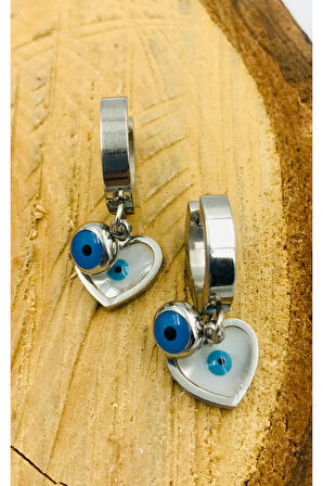 Gümüş Renk Figürlü Çelik  Küpe