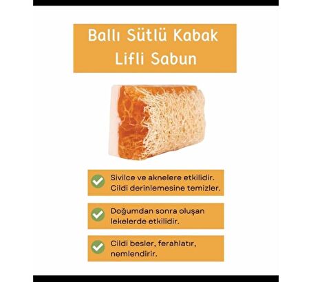 Kabak Lifli Ballı Eşek Sütlü Sabunu