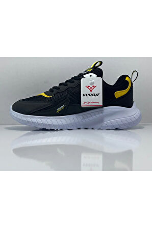 Ayaktarz Veron 015 Siyah-Sarı Günlük Bağcıklı Çocuk Spor Ayakkabı