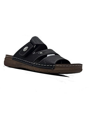 Enova Kahverengi Cırtlı Rahat Şık Dışarı Içeri Erkek Terliği