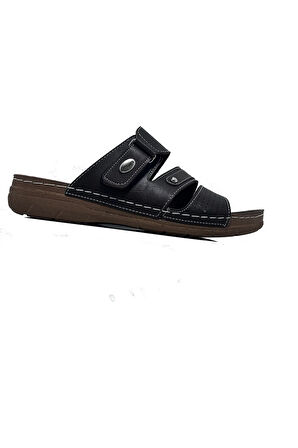 Enova Kahverengi Cırtlı Rahat Şık Dışarı Içeri Erkek Terliği