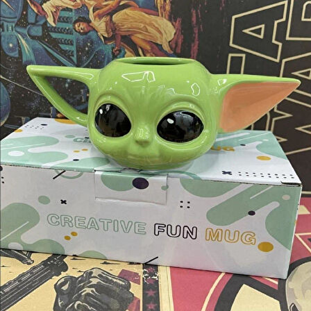 Star Wars Mandalorian The Child Grogu Baby Yoda Figürlü 3 Boyutlu Porselen Kupa Mug Kahve Bardak