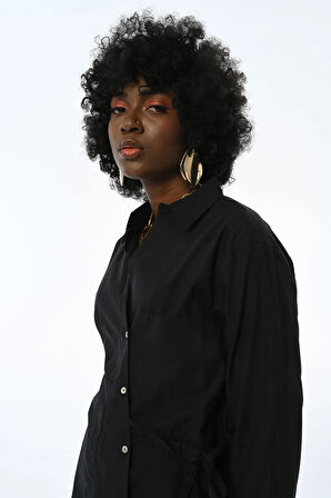 KADIN TEK CEPLİ YANDAN BAĞLAMALI GÖMLEK