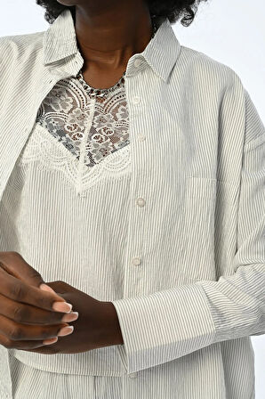 KADIN TEK CEPLİ İÇİ DANTEL ASKILI GÖMLEK