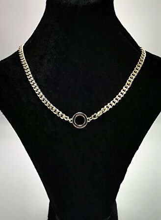 Altın Sarısı Zincir Figürlü Lüks Kararmaz Kolye