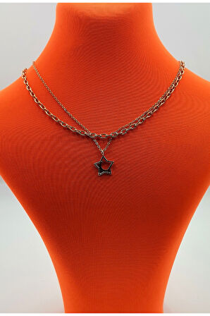 Gold Renk Zincir Figürlü Kararmaz Özel Tasarım Kolye