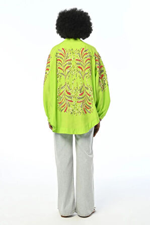 KADIN KOLLARI VE SIRTI NAKIŞLI KİMONO