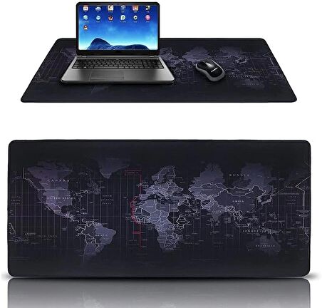 Kuzey's Store Dünya  XXL Büyük Boy Oyuncu Gamer Gaming Mouse Pad Kaydırmaz Taban 90X40 Cm