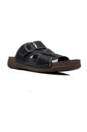 Enova Kahverengi Erkek Tokalı Ayarlanabilen Rahat Şık Dışarı Içeri Erkek Terliği