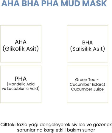 Sıfır Gözenek Siyah Nokta Mavi Kil Maskesi | Aha + Bha+Pha 100 Ml