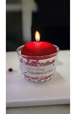 Sevgililer Gününe Özel Lavanta Kokulu Doğal Soya Mum- Büyük Kalpli