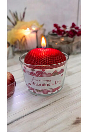 Sevgililer Gününe Özel Lavanta Kokulu Doğal Soya Mum- Büyük Kalpli