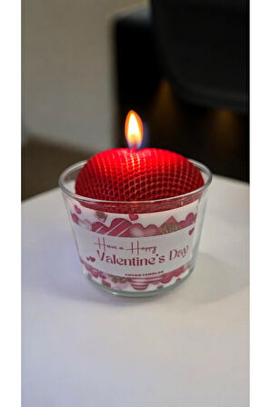 Sevgililer Gününe Özel Lavanta Kokulu Doğal Soya Mum- Büyük Kalpli