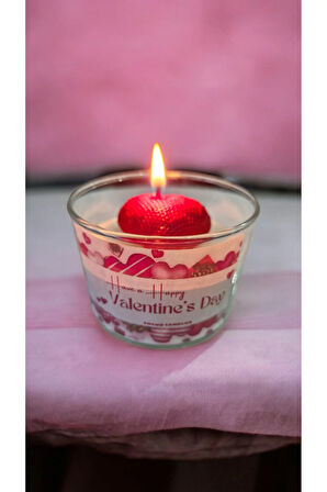 Sevgililer Gününe Özel Lavanta Kokulu %100 Doğal Soya Mum