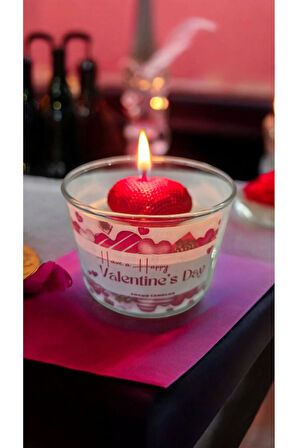 Sevgililer Gününe Özel Lavanta Kokulu %100 Doğal Soya Mum