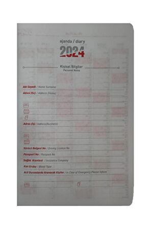 2024 Ajanda Termo Deri 14X20 Dünya