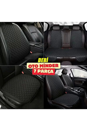 Honda Accent Koltuk Deri Minderi 7 Parça Ön Ve Arka Oturak Sırt Dayama Minder siyah-siyah