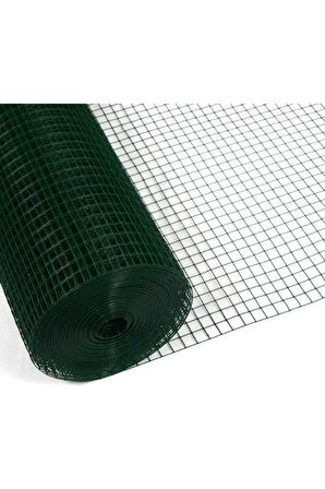 Pvc Kaplı Puntalı Yeşil Bahçe Kümes Çit Teli 1x2 Metre Göz Aralığı 12X12 Kalınlığı 0,9 Mm