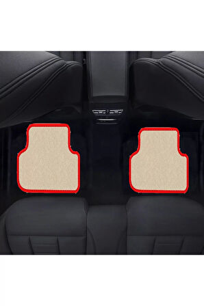 HYUNDAİ SANTAFE CM 2006-2012 -5KİŞİLİK   Bej Halı Kırmızı Kenar  Petek Topuk